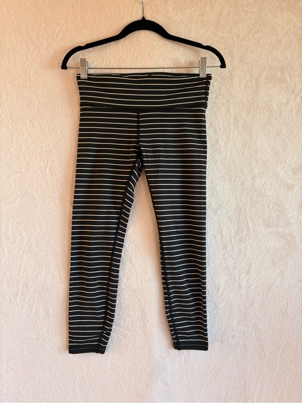 🖤 GapFit Striped Leggings – Women’s Small  Black & White Athletic Leggings Yoga